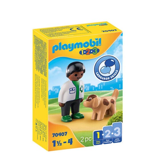 Playmobil 123 Veterinær med hund 70407