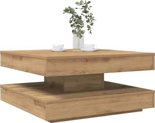 Salongbord 360 graders roterbart artisan eik 70x70x34,5 cm