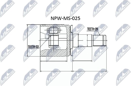 Nty Drivknute drivaksel NTY NPW MS 025