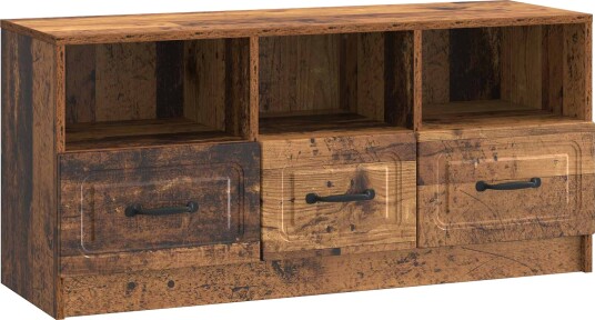 TV skap med skuff Gammelt tre 102 x 34,5 x 47 cm Konstruert tre TV skap med skuff Gammelt tre 102 x 34,5 x 47 cm Konstruert tre