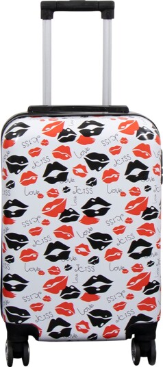 Borg Living Kabinkoffert - Hardcase lettvekts koffert - Trolley med motiv - Kiss & Love