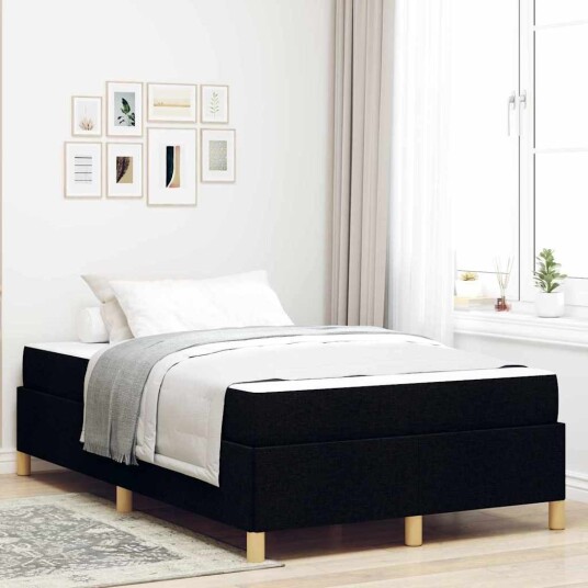  Sengestamme med madrass Svart 120 x 190 cm stoff