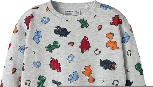 Name It Collegegenser NmmLeon Light Grey Melange Name It 4 år (104) Collegegenser Grå