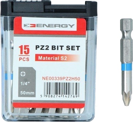 ENERGY NE00339PZ2H50 Skrutrekker bitssett