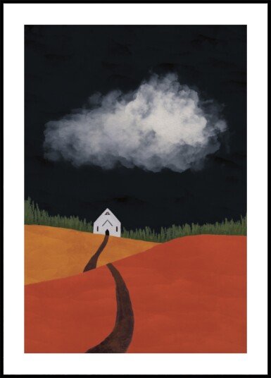 Winding Path Church Plakat / 21x30 Winding Path Church Plakat / 21x30