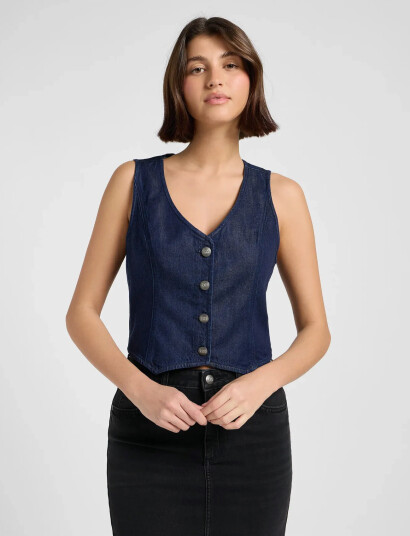 Lee Jeans Fitted Vest - Navy - XS