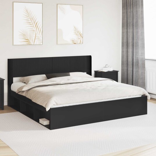 Sengramme med oppbevaring og hodegavl 3 pcs Konstruert tre Sengramme med oppbevaring og hodegavl 3 pcs Konstruert tre