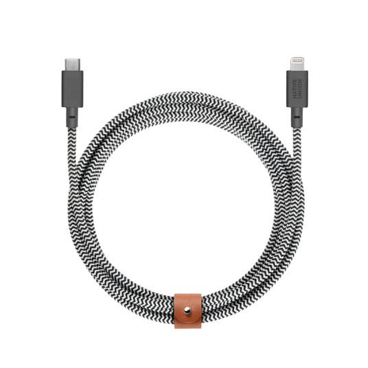 Native Union Belt XL USB-C til Lightning kabel (sebra) Native Union Belt XL USB-C til Lightning kabel (sebra)