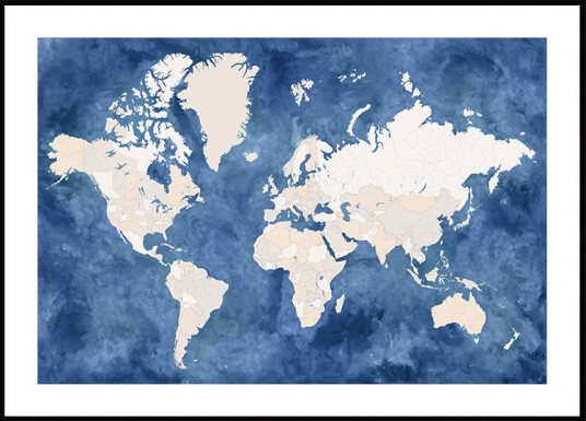 Hudson world map Plakat Plakat / 100x150cm