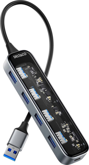 Deltaco USB A dokkingstasjon 4xUSB A 5Gbps Deltaco USB A dokkingstasjon 4xUSB A 5Gbps
