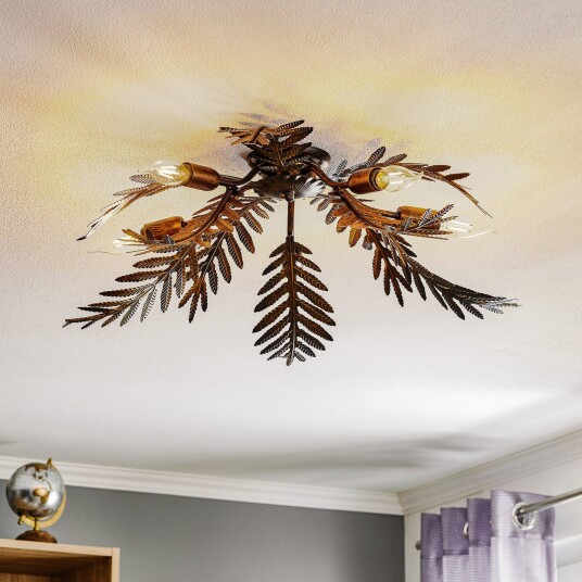 ONLI Taklampe Felce som bregne i bronse Ø 75 cm