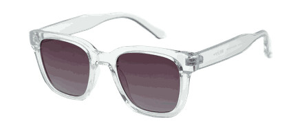 Waye 013 Transparent Clear Frame With Gradient Smoke Lens, solbriller, unisex Grey One Size