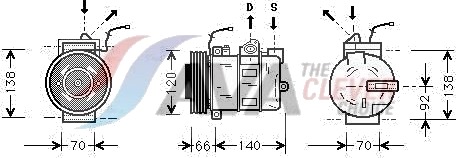 AVA COOLING SYSTEMS PRAK040 AC-kompressor