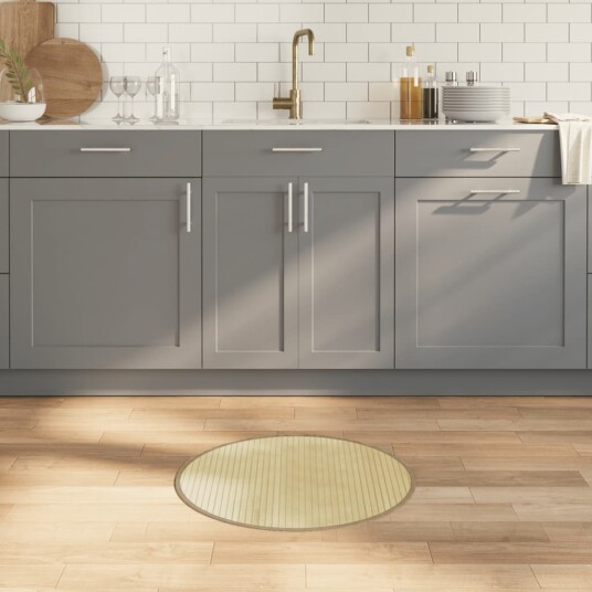  Teppe rund lys naturell 60 cm bambus 8721012369948