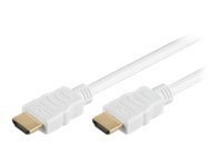 MicroConnect High Speed HDMI with Ethernet - HDMI-kabel med Ethernet - HDMI hann til HDMI hann - 2 m - hvit