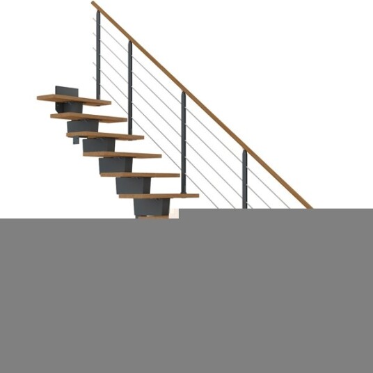 Dolle Dubai Rett Trapp Antracit 7016 design oljet Eik 80 12 Loddrett Høyde 221 273cm