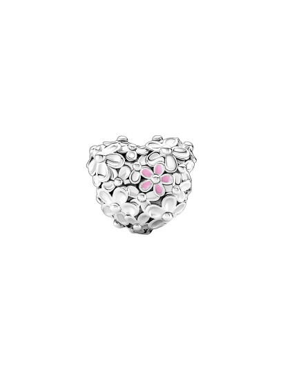 Pandora Heart Sterling Silver Charm With Pink And Violet Enamel - Silver - ONE SIZE