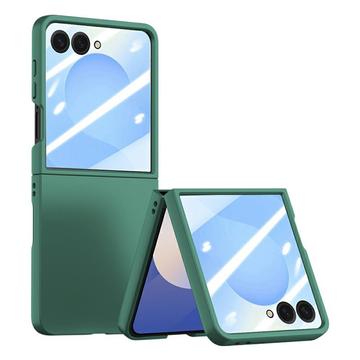 Samsung Galaxy Z Flip7 Plast deksel med Ytre Beskyttelsesglass Mørkegrønn