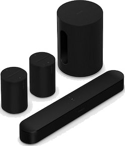Sonos Beam Gen 2 Lydplanke Sort med 2× Era 100 og Sub Mini BEAM2EU1BLK-BNDL