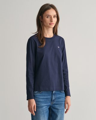 Langermet t-skjorte med logo EVENING BLUE XS