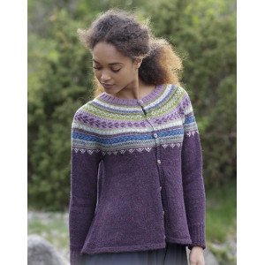 Blueberry Fizz Jacket by DROPS Design Jakke Strikkeoppskrift str. S Small