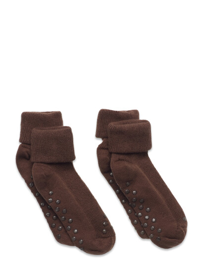 Minymo Baby Rib Sock W. Abs (2-Pack) Brown 23\26 Minymo Baby Rib Sock W. Abs (2-Pack) Brown 23\26
