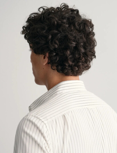 GANT Slim Formal Pinstripe Shirt   White   XL