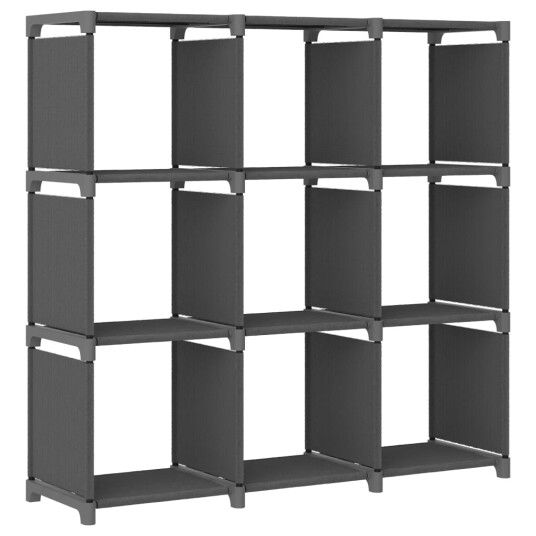 vidaXL Displayhylle med 9 kuber gr? 103x30x107,5 cm stoff