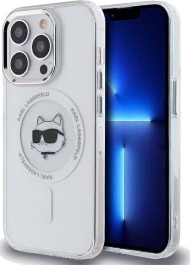Karl Lagerfeld IML MagSafe Mobildeksel med Choupette Hode til iPhone 13 - Hvit