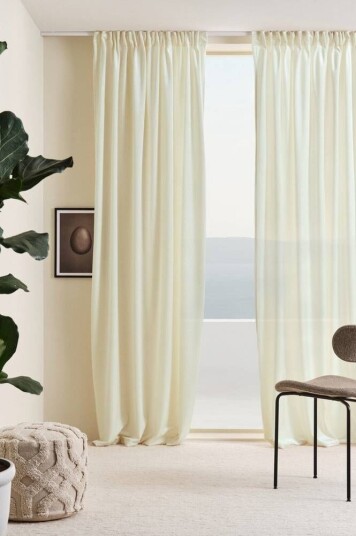 Jotex SIMONE RECYCLED gardin med multifunksjonsbånd 2-pk Kremhvit 1688160-02-220 1688160-02-250