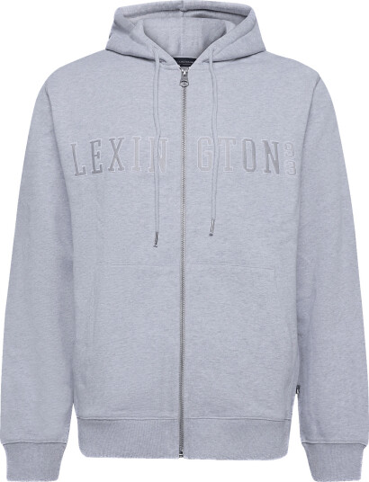 Lexington Clothing Organic Cotton Logo Zip Up Hoodie Grey XXL