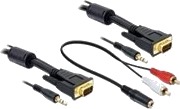 Delock Vga Kabel Hd 15 Vga Mini Phone Stereo 3.5 Mm Hann Til Hd 15 Vga Mini Phone Stereo 3.5 Mm Hann 2 M