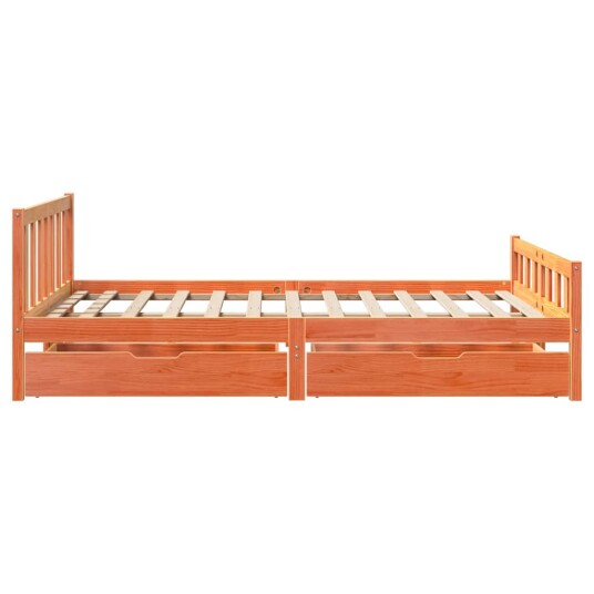  Sengeramme uten madrass voksbrun 160x200 cm heltre furu 8721102939815