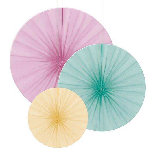 Amscan International Papirvifter Pastell - 3-pakning