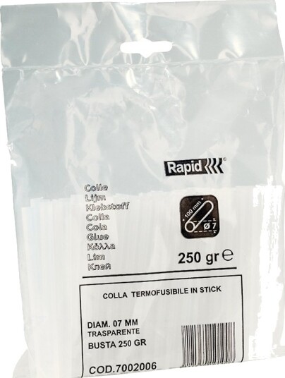 Rapid Limstifter Rapid 100 Mm X 7,2 Mm Gjennomsiktig 250G