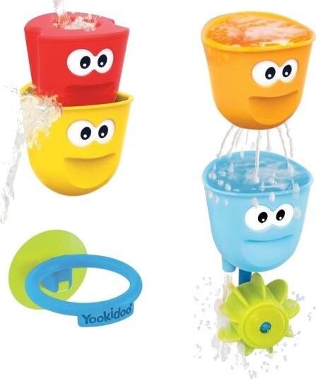 Yookidoo Fill N Spill Badeleke 4 Stablekopper Til Badet Sensorisk Leke