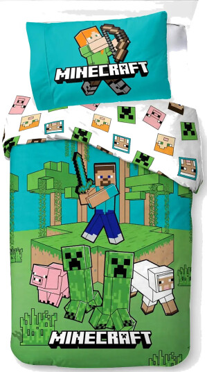 BrandMac Bed Linen Senior Minecraft Jungle Explore - 140X200 70X90 Cm - Green - 140X20070X90CM