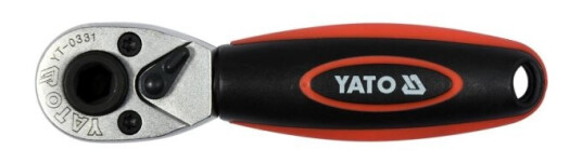 Yato YT-0331 Reversibel Skralle 1/4" Kromvanadiumstål Sølv/Rød/Sort