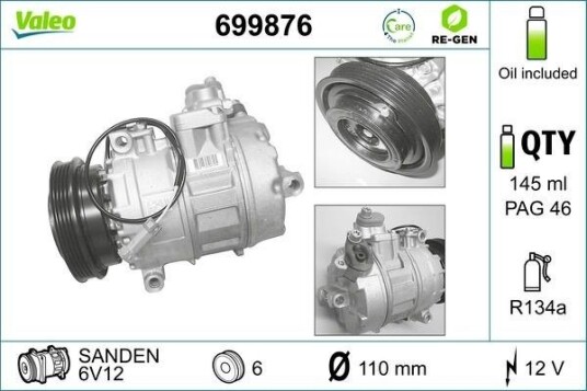 AC-kompressor VALEO 699876