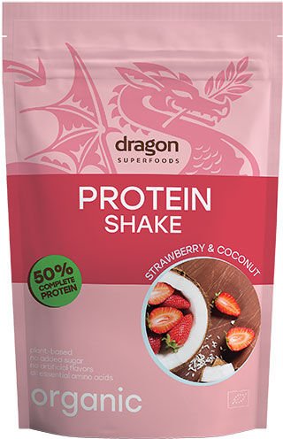 Dragon Superfoods Proteindrikk Jordbær & Kokos Økologisk - 450 g Dragon Superfoods Proteindrikk Jordbær & Kokos Økologisk - 450 g