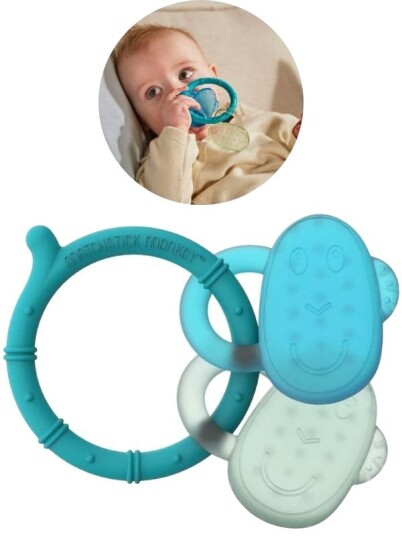 Matchstick Monkey Matchstick Monkeys Ice Cooling Teether Blue Blue One Size
