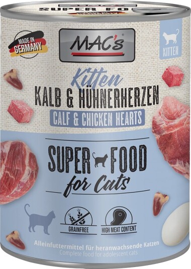 Mac´S Cat Kitten Kalv & Kyllinghjerter 6 X 800 G Mac´S Cat Kitten Kalv & Kyllinghjerter 6 X 800 G