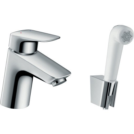 Hansgrohe Logis 1-greps servantbatteri Med sidedusj, Krom