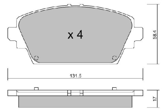 Bremseklosser AISIN BPNI 1015 Bremseklosser AISIN BPNI 1015