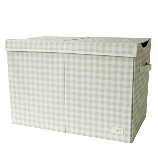 3 Sprouts Sammenleggbar lekekiste i resirkulert materiale Gingham Beige