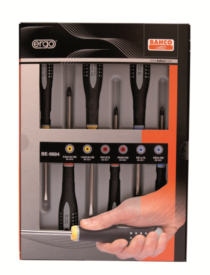 Bahco Skrutrekkersett Ergo™ 6 Deler. - Ph1/2, Pz1/2, Sl 4.0/5.5 (Be-9884) Bahco Skrutrekkersett Ergo™ 6 Deler. - Ph1/2, Pz1/2, Sl 4.0/5.5 (Be-9884)