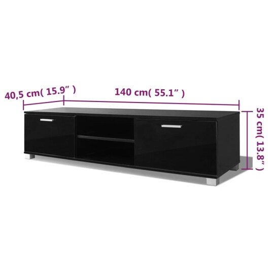 vidaXL TV-skjenk høyglans svart 140x40,3x34,7 cm vidaXL TV-skjenk høyglans svart 140x40,3x34,7 cm