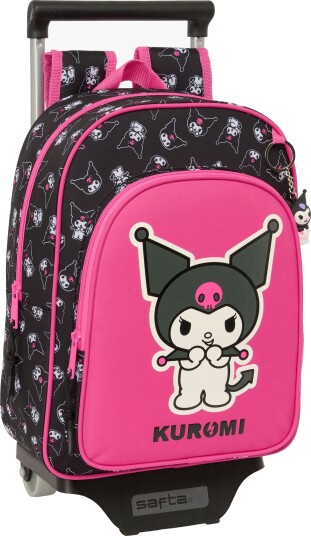 Hello Kitty Kuromi Trolley Trillekoffert 10L Rosa/svart Hello Kitty Kuromi Trolley Trillekoffert 10L Rosa/svart