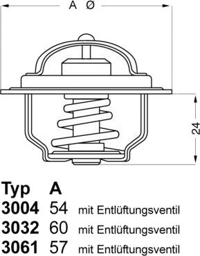 Termostat, kjølemiddel WAHLER 3004.88D1