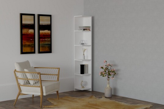 Bokhylle Violaceae 25x160 cm Hvit